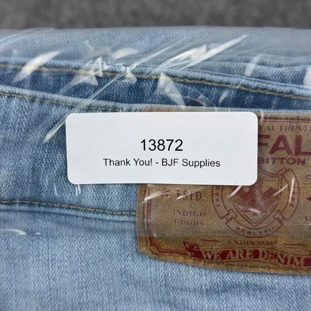 Buffalo David Bitton Jeans Mens 36x34 Light Blue Slim Boot King Stretch Denim
